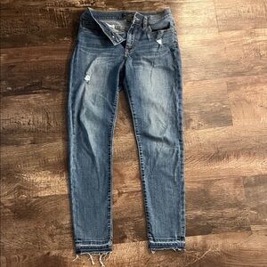 Banana Republic Women's Distressed Skinny Jeans - Blue